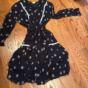 Shoshana black button front dress